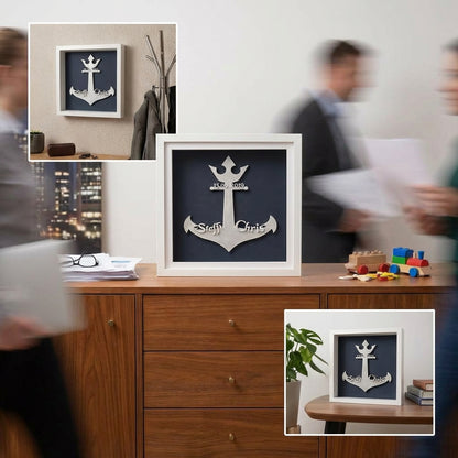 Personalisierter Anker im Rahmen | 3D‑Druck maritime Deko & Geschenk