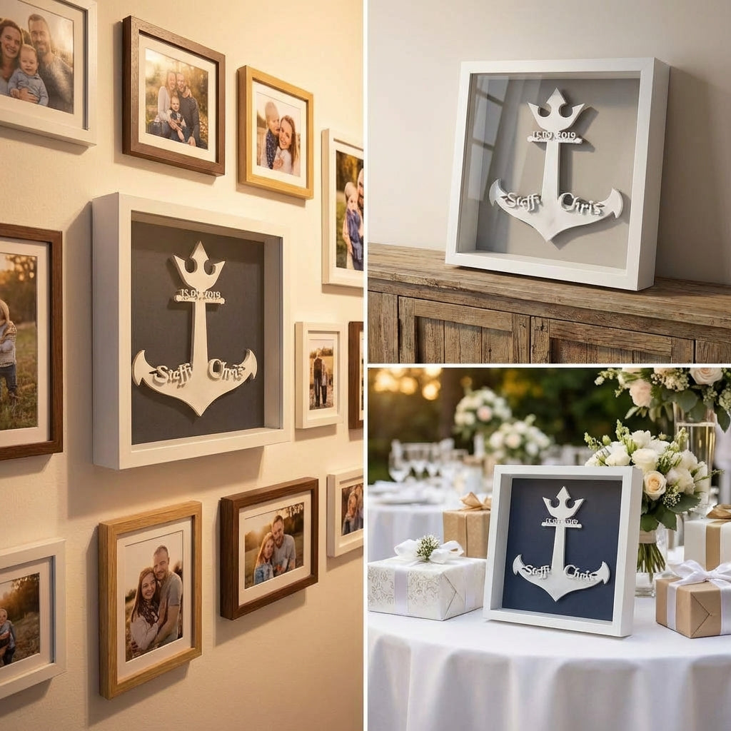 Personalisierter Anker im Rahmen | 3D‑Druck maritime Deko & Geschenk