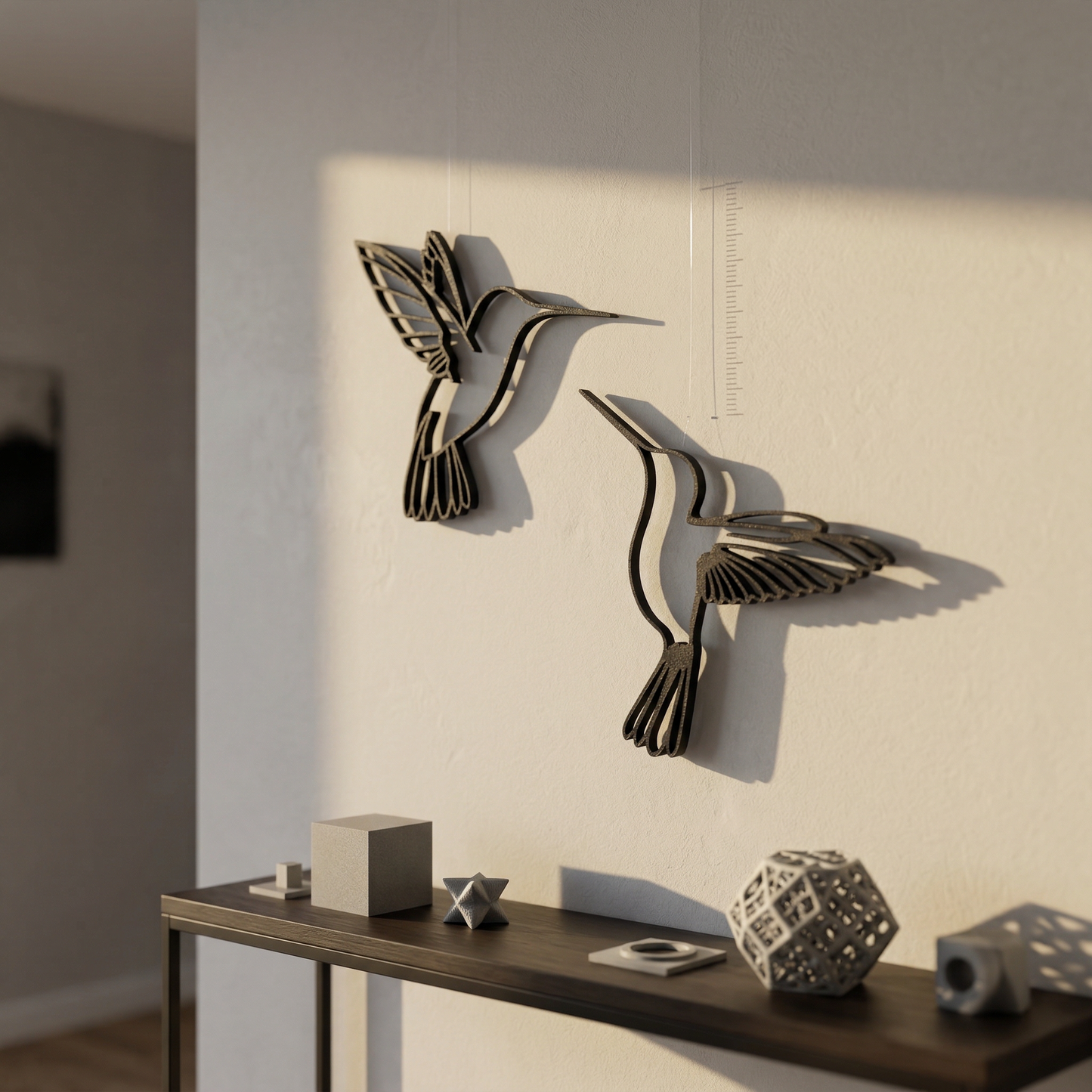 Kolibri Wanddeko „Tanz der Kolibris“ | 3D‑Druck Wandbild aus PLA