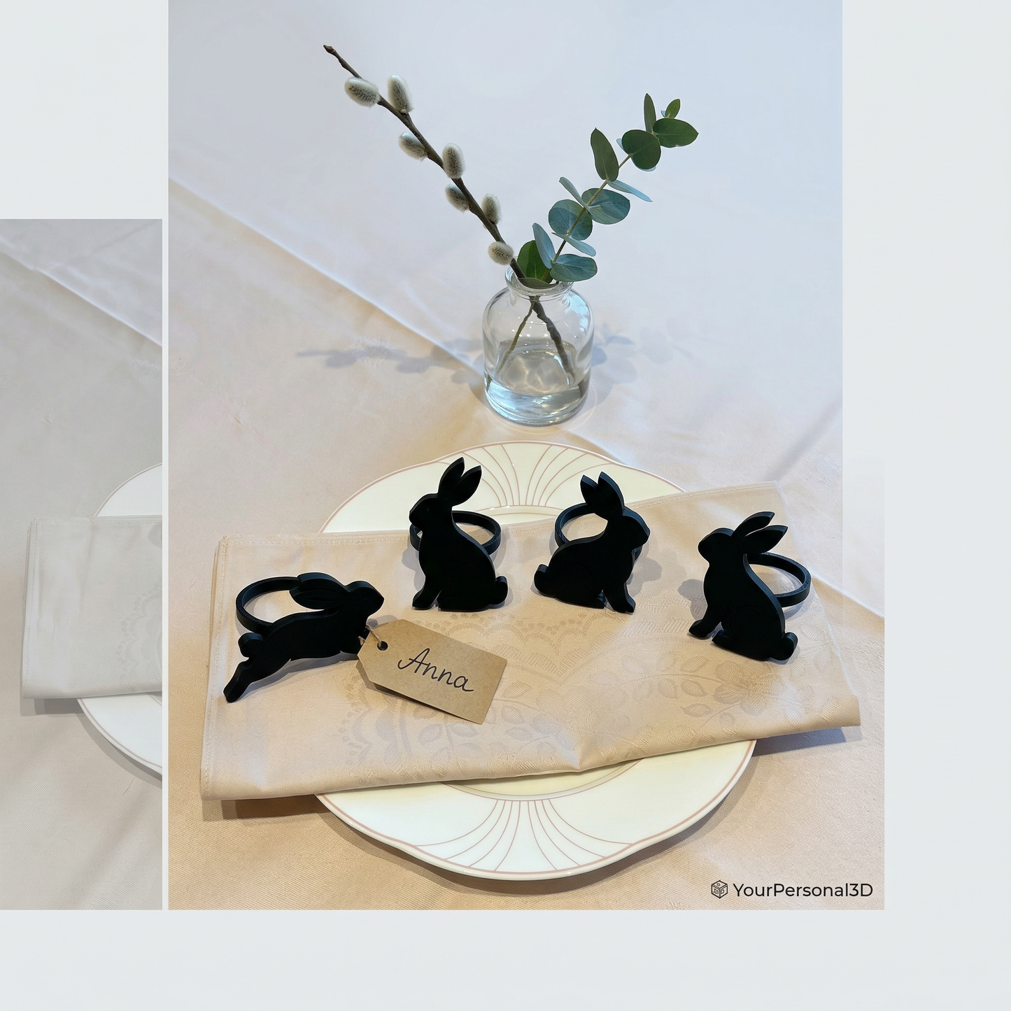 Serviettenringe „Hase“ | 3D‑Druck Osterhasen Tischdeko