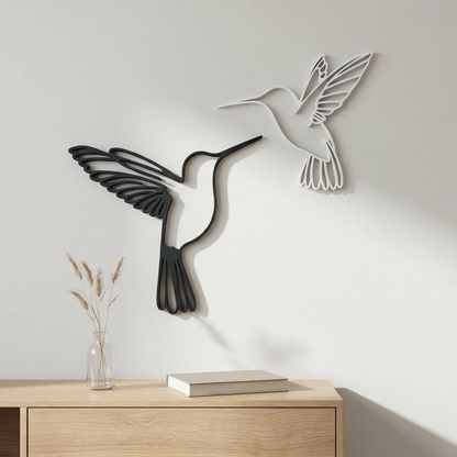 Kolibri Wanddeko „Tanz der Kolibris“ | 3D‑Druck Wandbild aus PLA