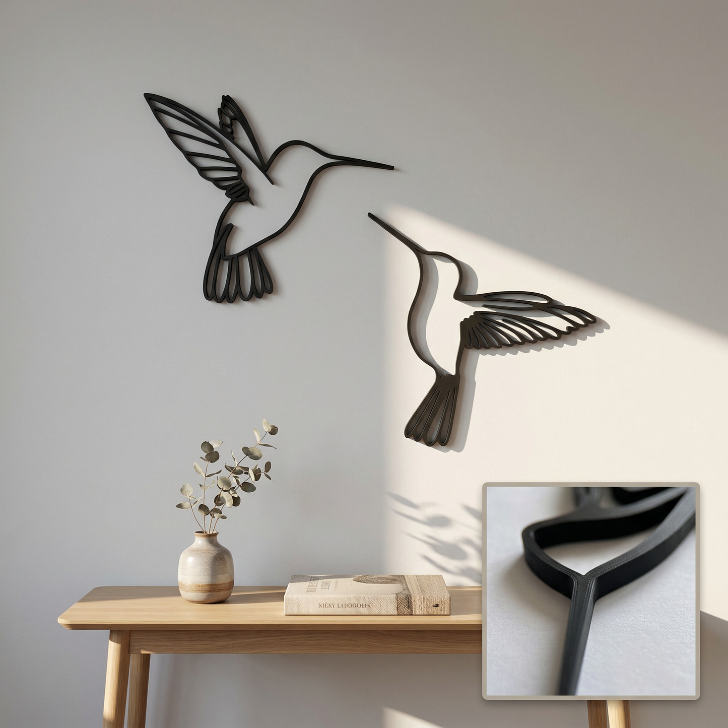 Kolibri Wanddeko „Tanz der Kolibris“ | 3D‑Druck Wandbild aus PLA