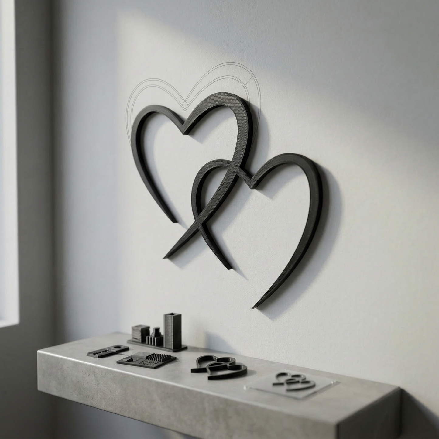 Herz Wanddeko „Liebe in 3D“ | 3D‑Druck Wandbild aus PLA