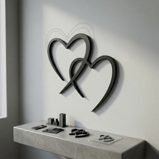 Herz Wanddeko „Liebe in 3D“ | 3D‑Druck Wandbild aus PLA