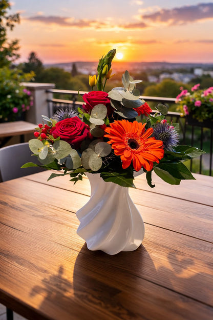 Moderne 3D‑Vase „Mona“ | nachhaltiges PLA in Marmor‑Optik