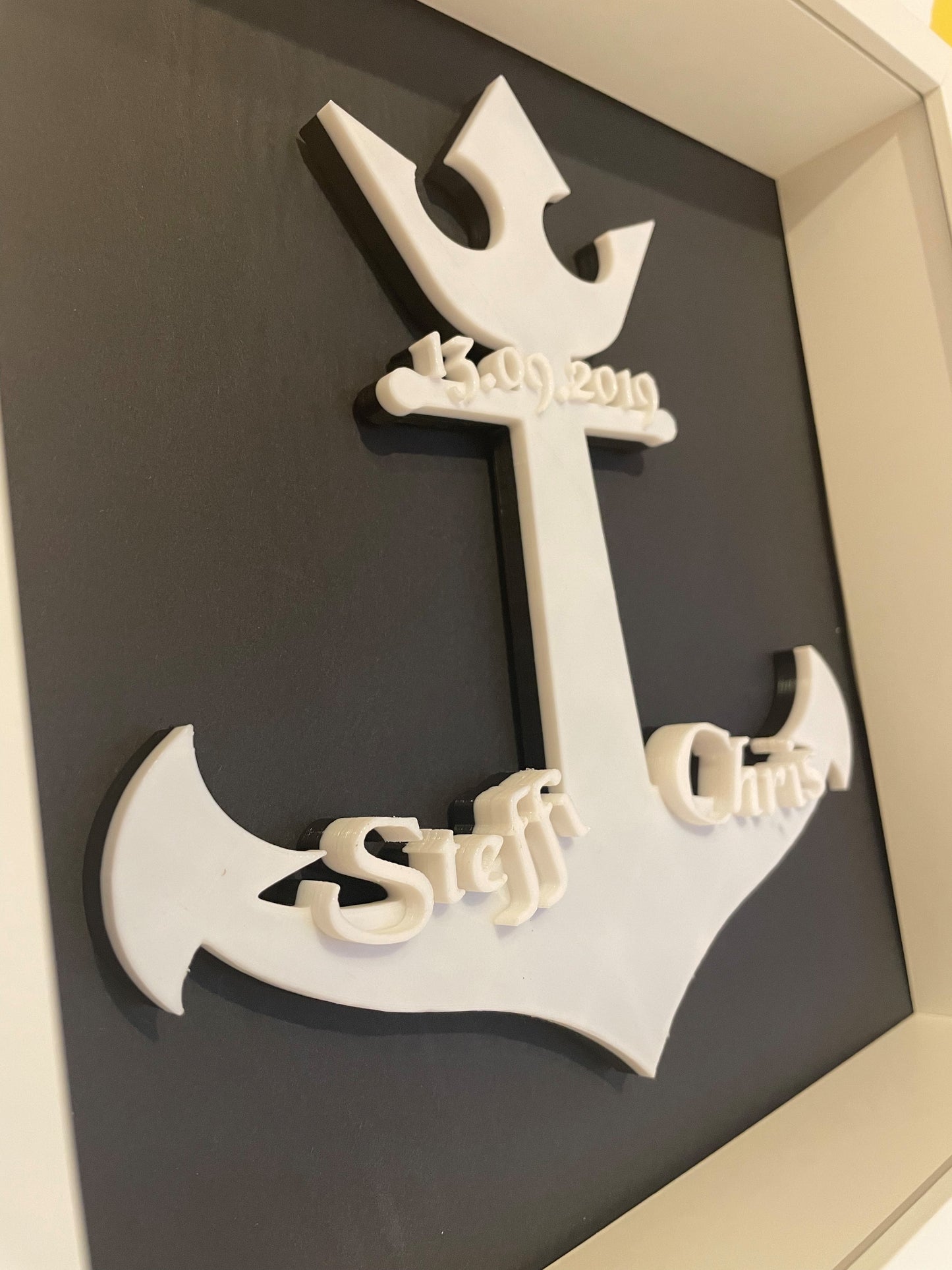 Personalisierter Anker im Rahmen | 3D‑Druck maritime Deko & Geschenk