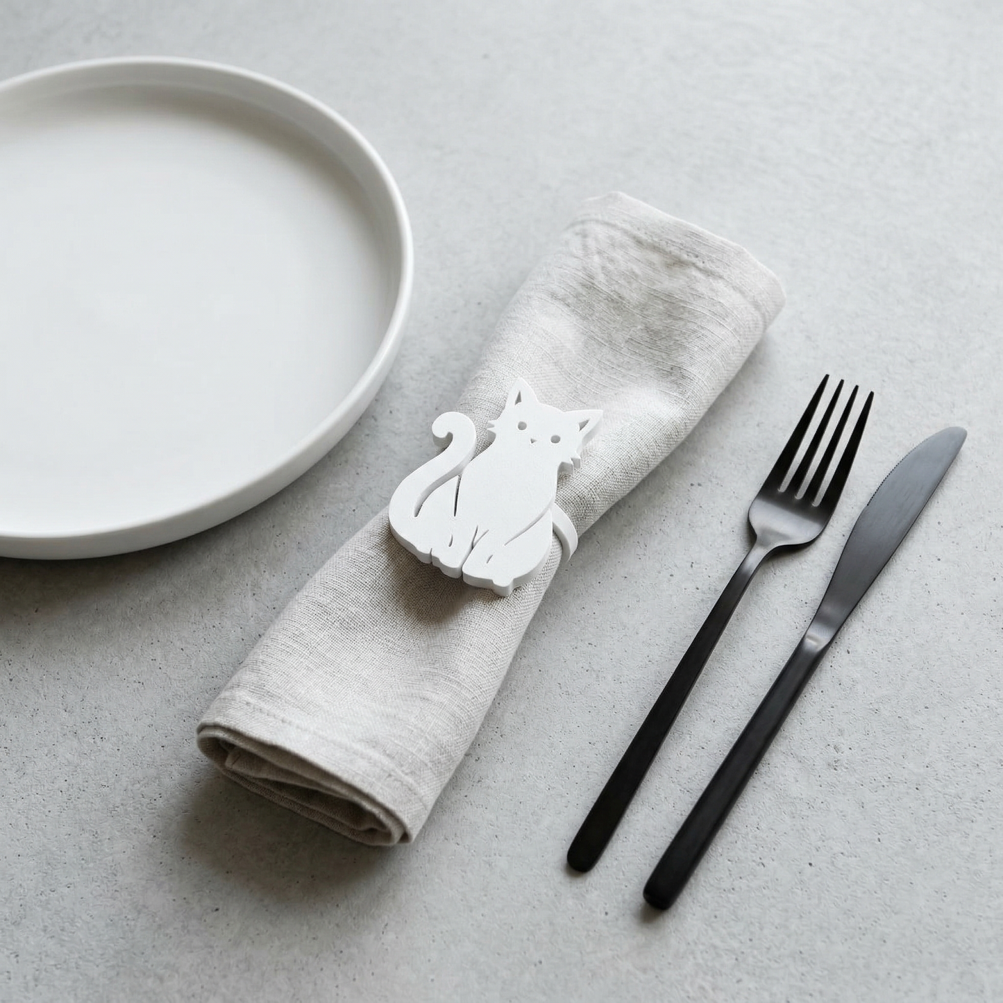 Serviettenringe „Katze“ | 3D‑Druck Katzen Tischdeko