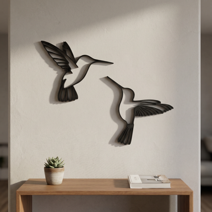 Kolibri Wanddeko „Tanz der Kolibris“ | 3D‑Druck Wandbild aus PLA