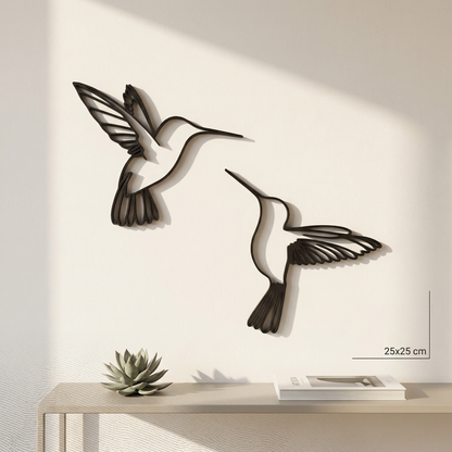 Kolibri Wanddeko „Tanz der Kolibris“ | 3D‑Druck Wandbild aus PLA