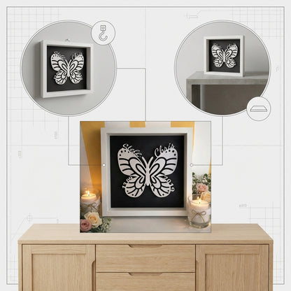 Personalisierter Schmetterling im Rahmen | 3D‑Druck Wanddeko & Geschenk