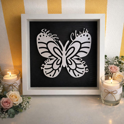 Personalisierter Schmetterling im Rahmen | 3D‑Druck Wanddeko & Geschenk