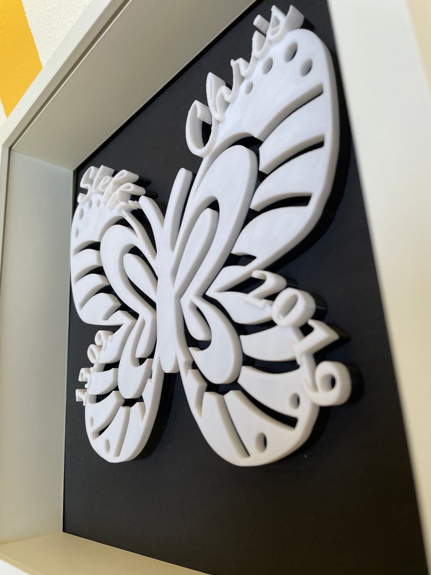 Personalisierter Schmetterling im Rahmen | 3D‑Druck Wanddeko & Geschenk