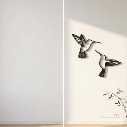 Kolibri Wanddeko „Tanz der Kolibris“ | 3D‑Druck Wandbild aus PLA