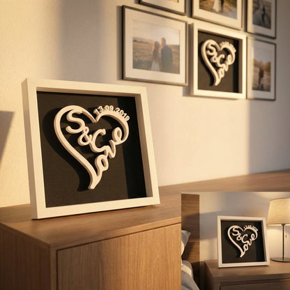 Love-Schriftzug in Herzform gerahmt | Personalisiertes Geschenk