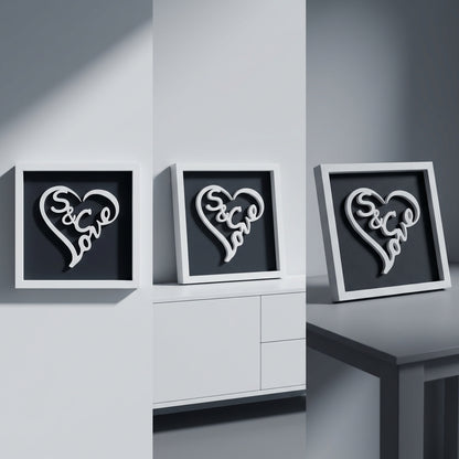 Love-Schriftzug in Herzform gerahmt | Personalisiertes Geschenk